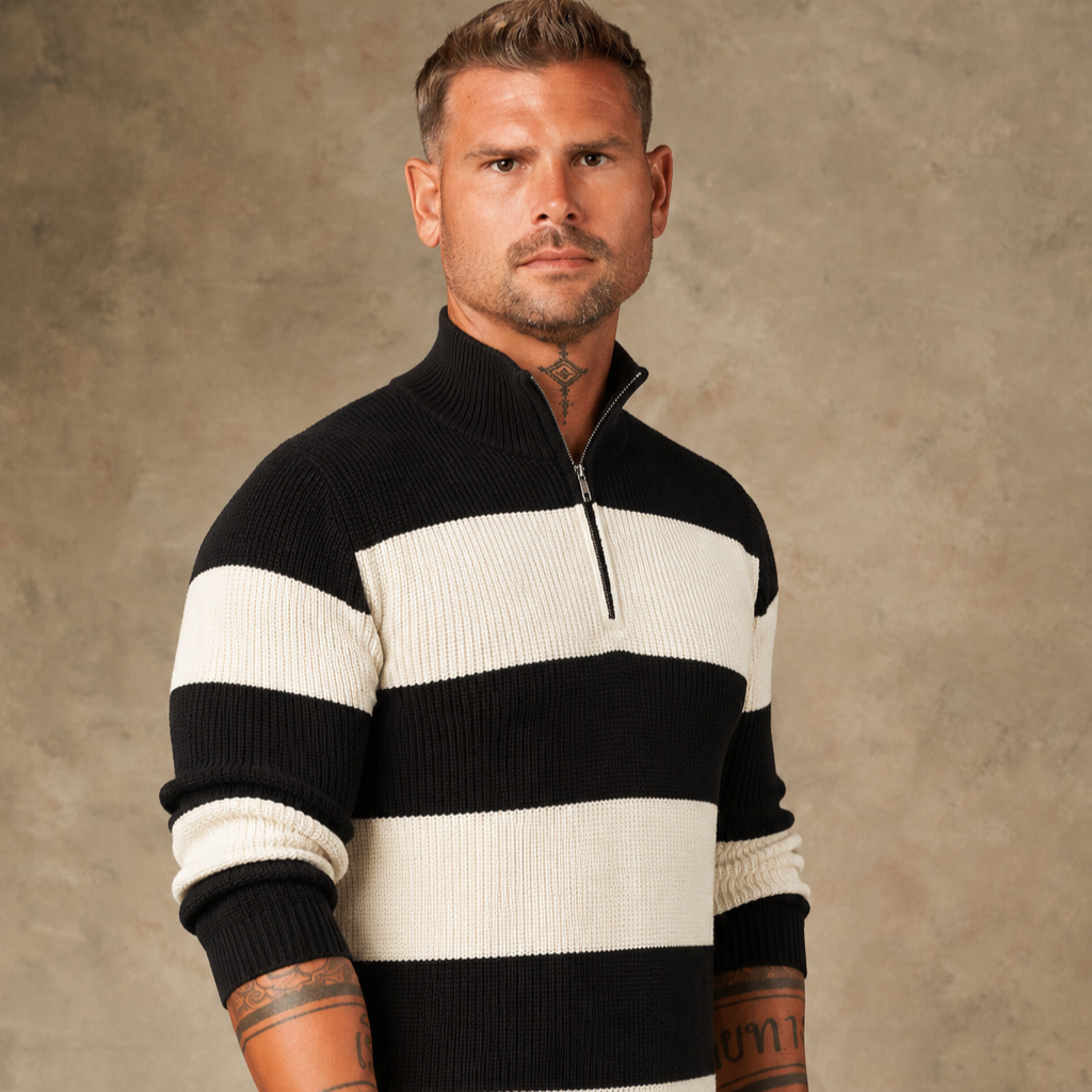 Soft Horizon Zipper Pullover  - Legacy London