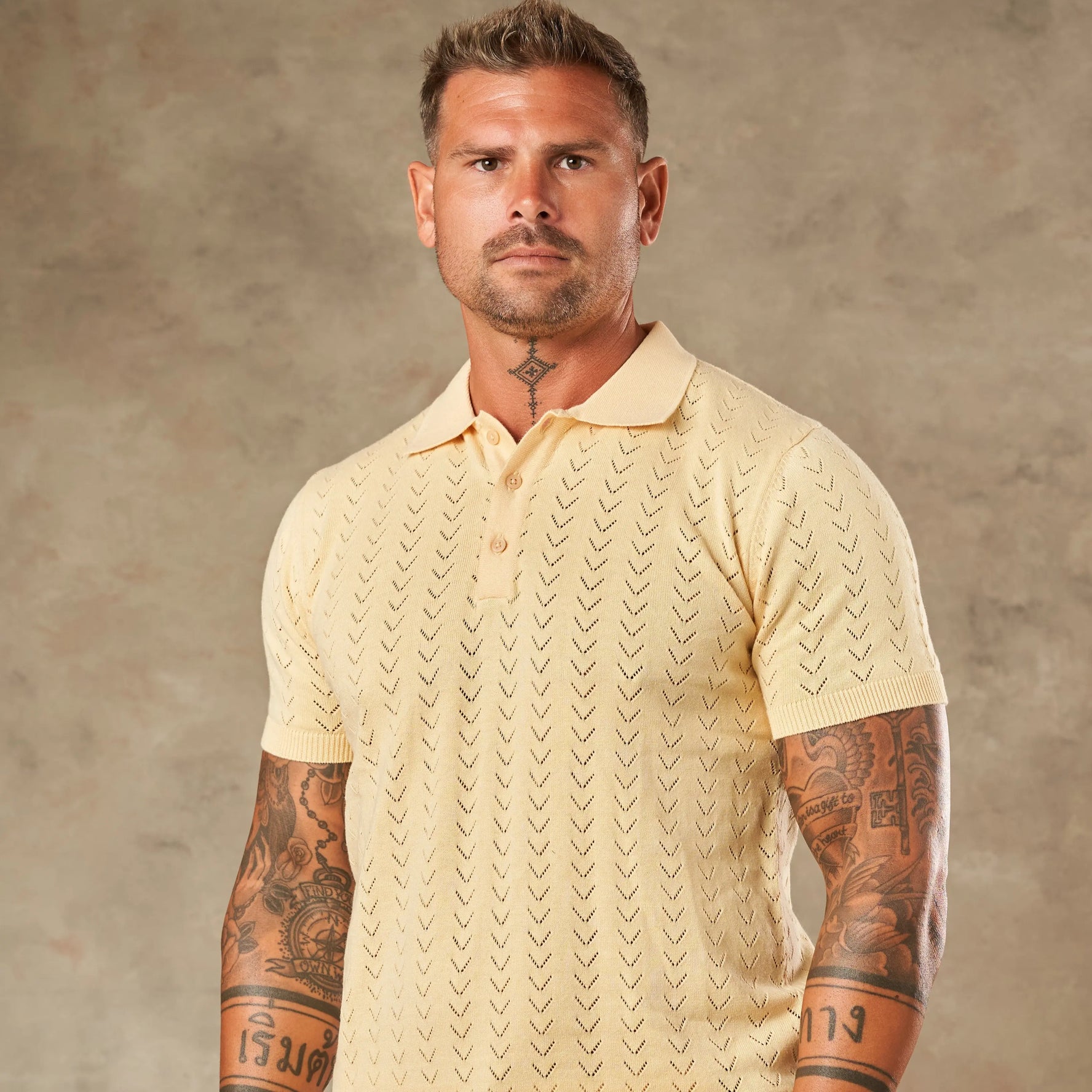 Sorrento Chevron Knit Polo - LCY LONDON