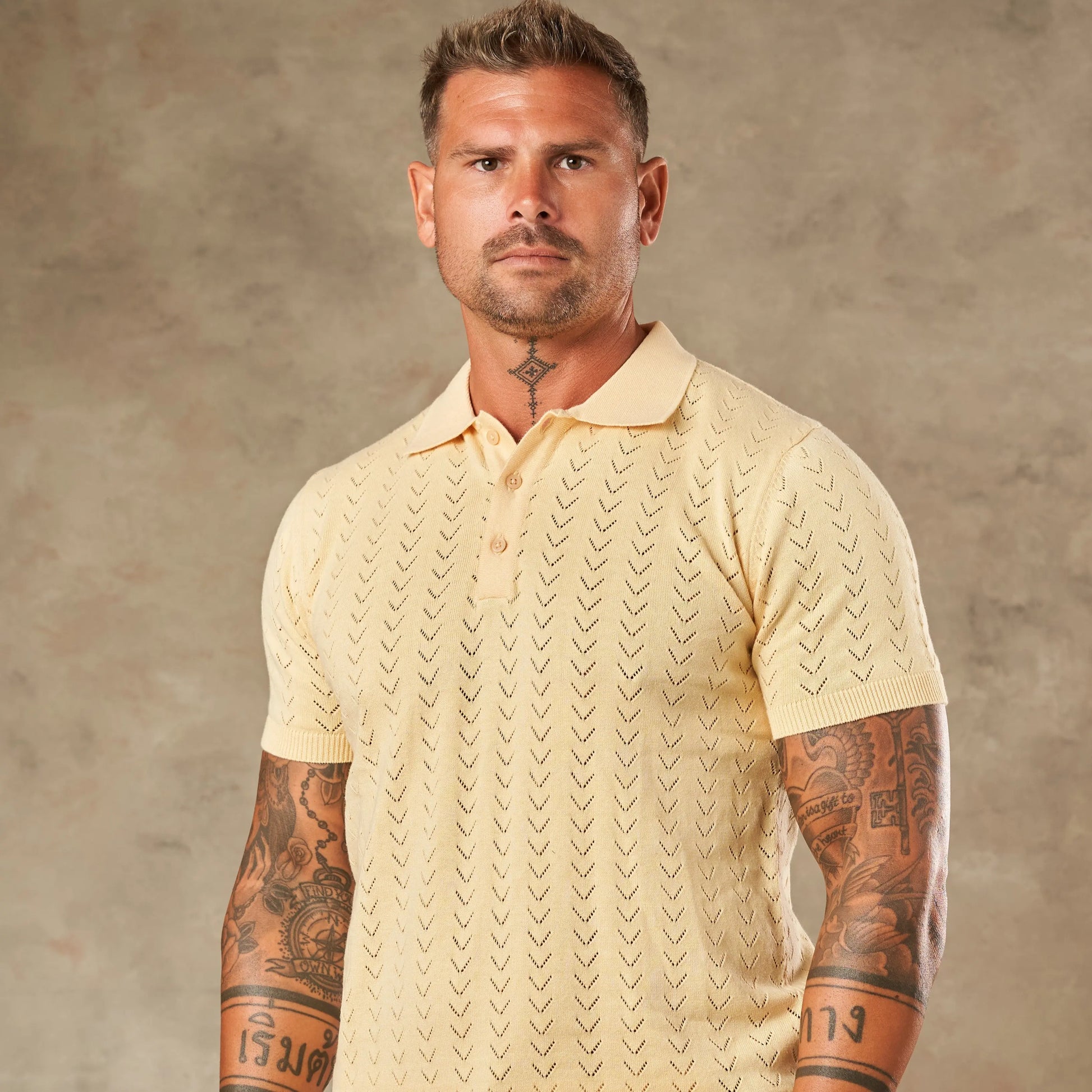 Sorrento Chevron Knit Polo - LCY LONDON