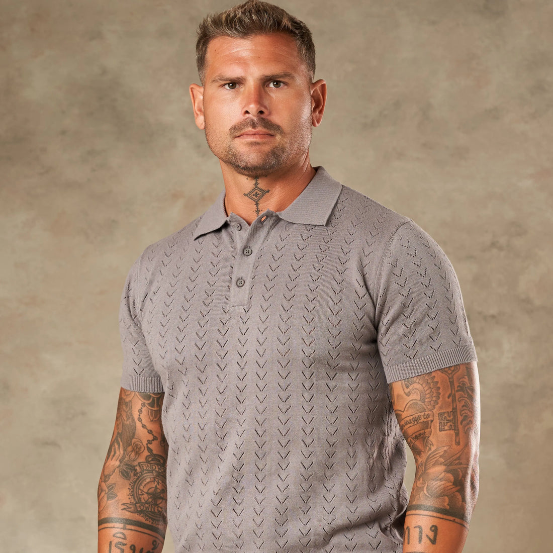 Sorrento Chevron Knit Polo - LCY LONDON
