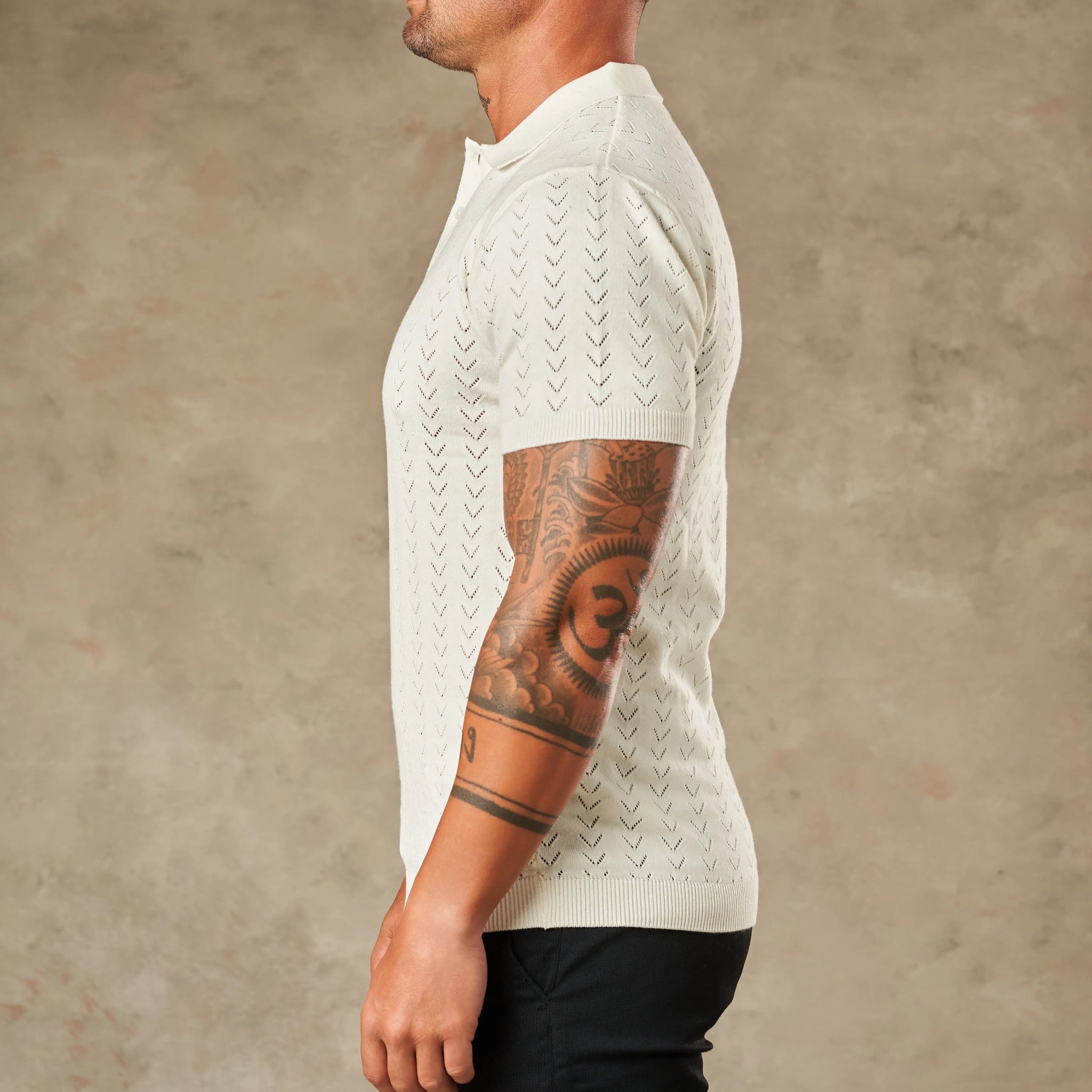 Sorrento Chevron Knit Polo - LCY LONDON