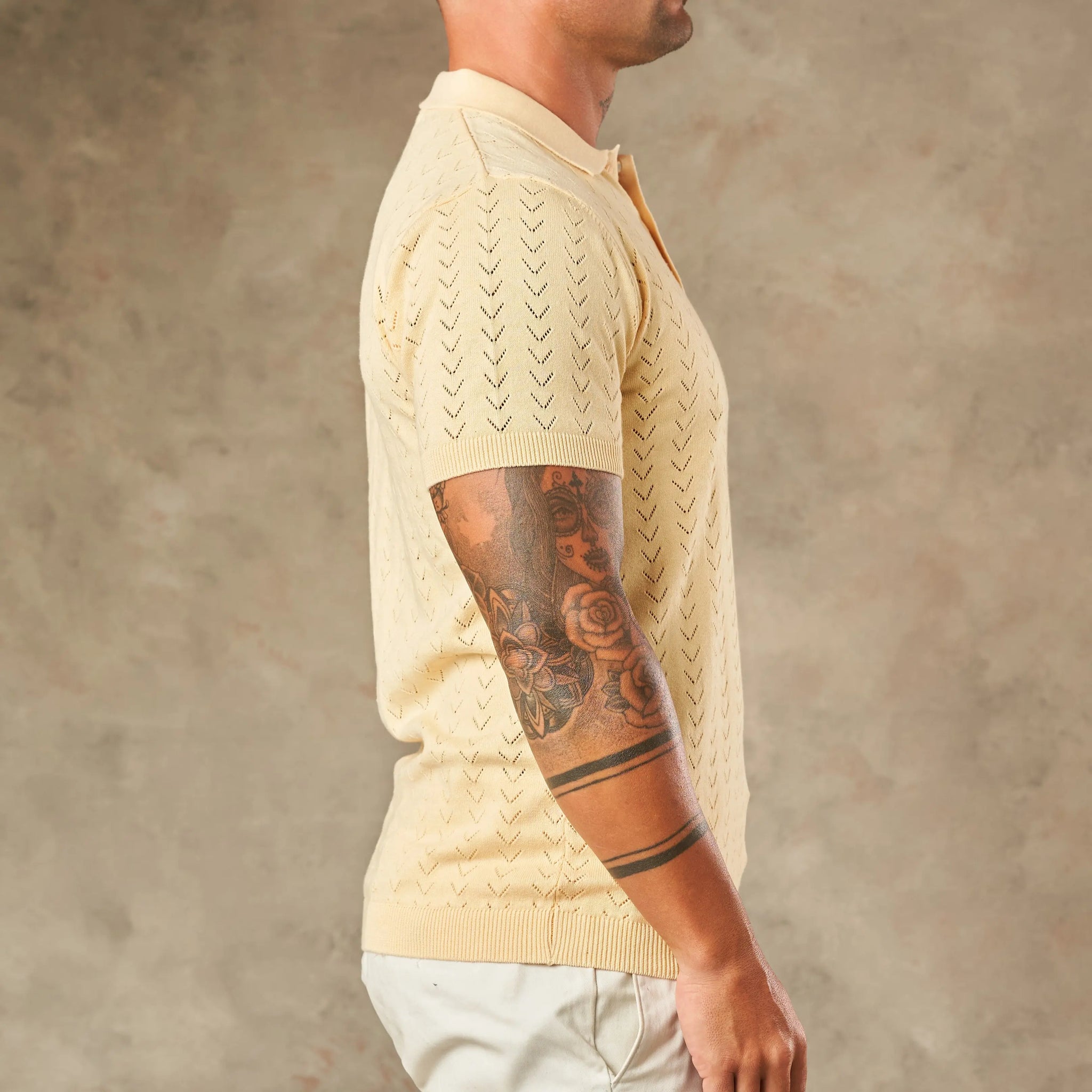 Sorrento Chevron Knit Polo - LCY LONDON
