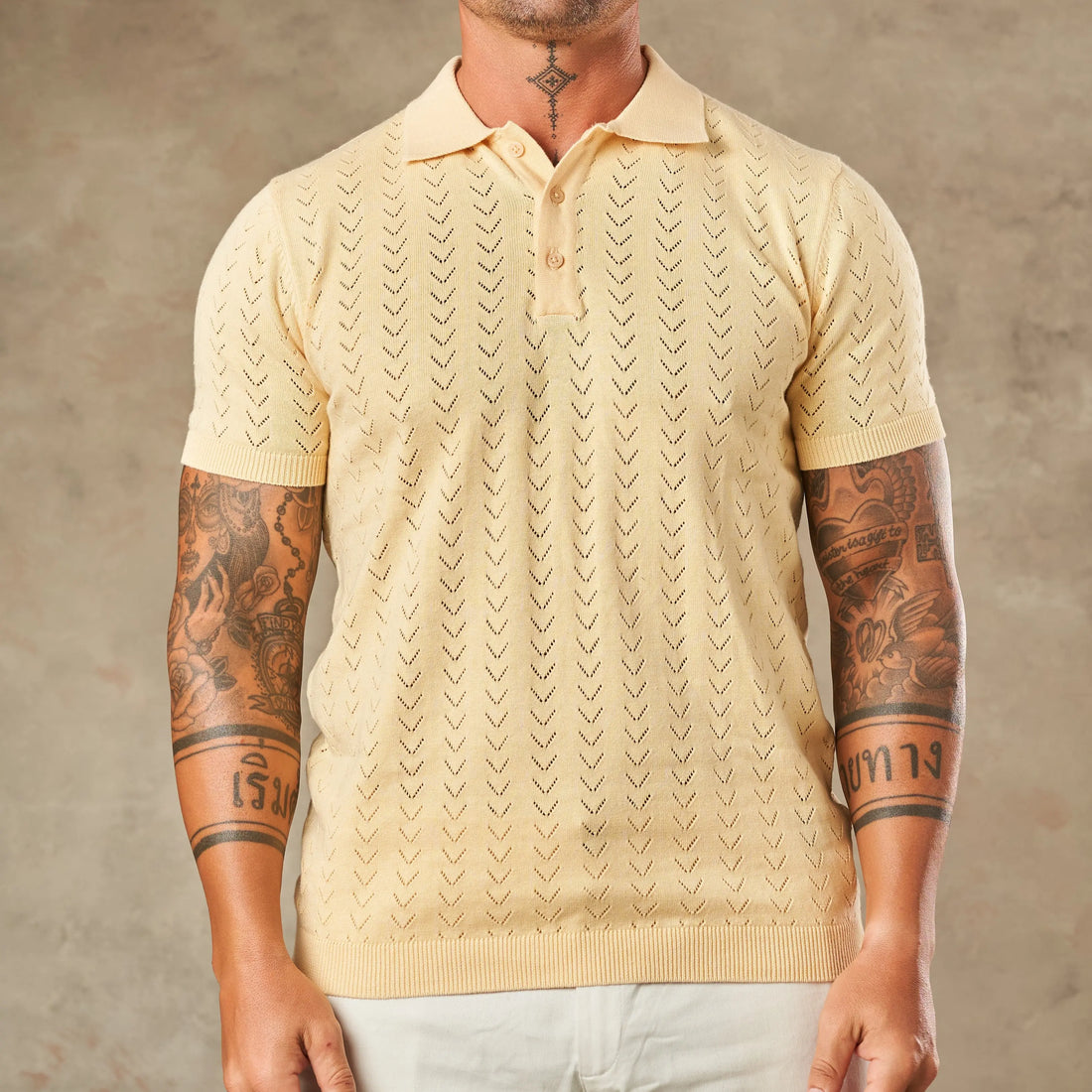 Sorrento Chevron Knit Polo - LCY LONDON
