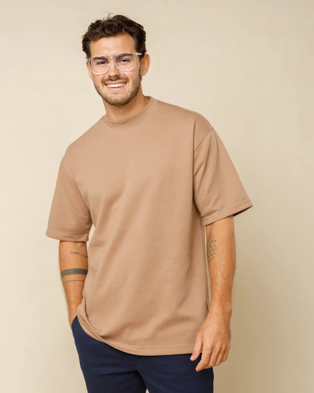 The LCY Oversized Boxy Tee Camel-Beige-XL - LCY London