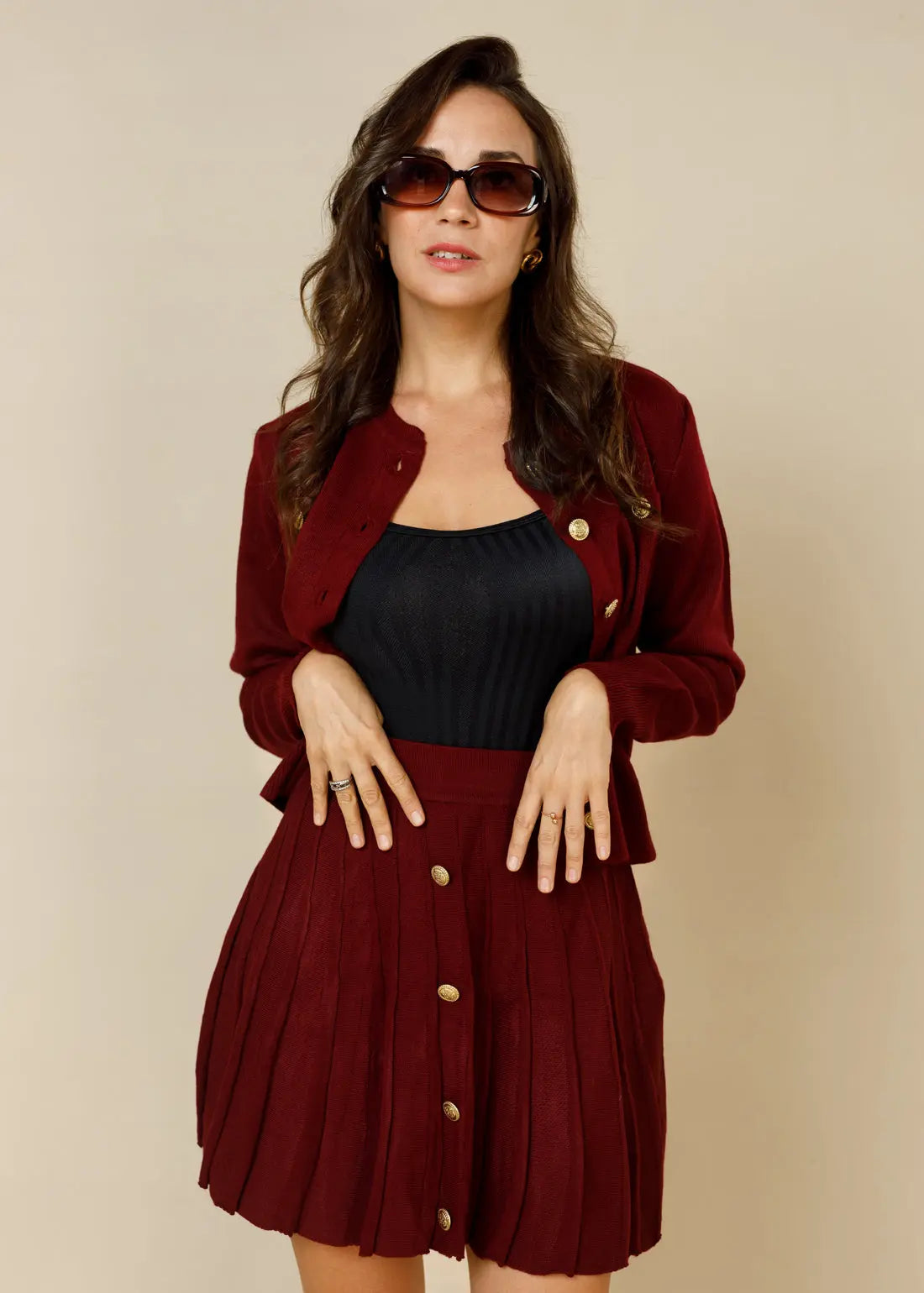 The Windsor Knit Blouse & Mini Skirt  - LCY London