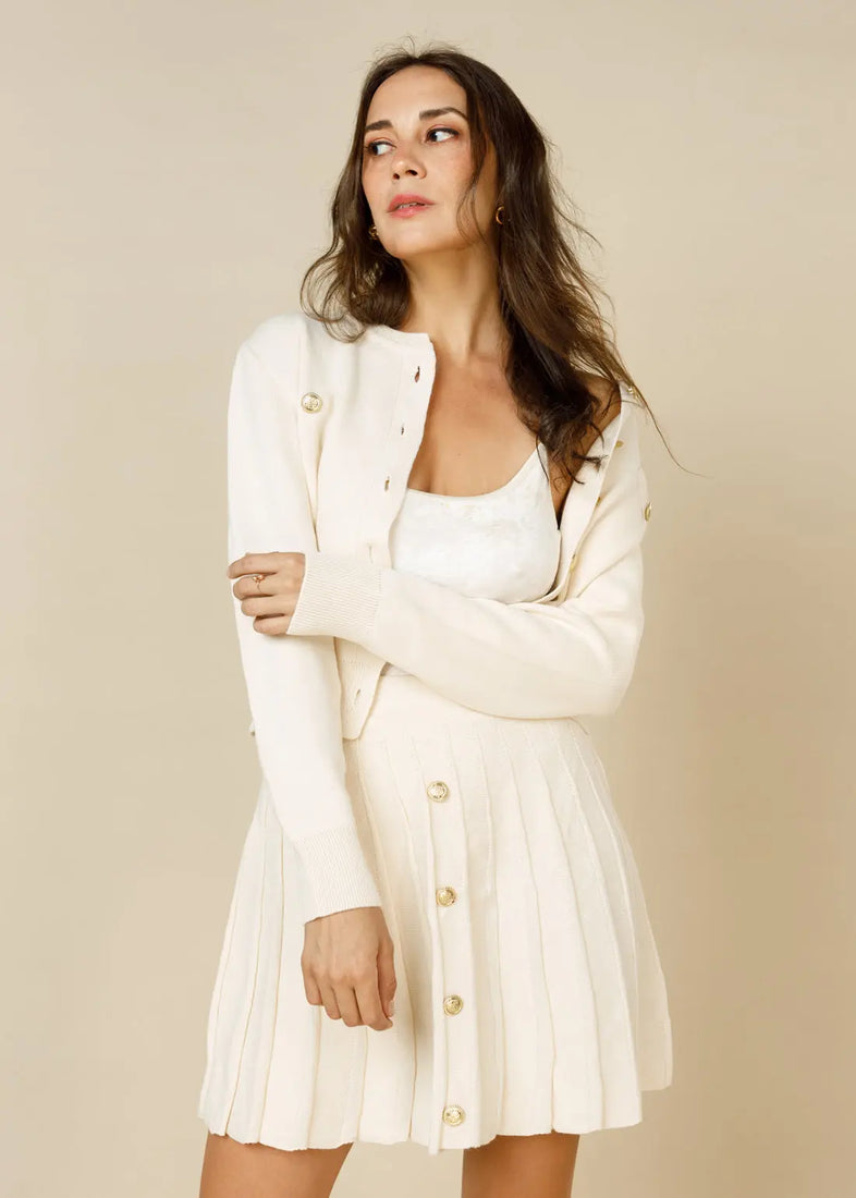 The Windsor Knit Blouse & Mini Skirt  - LCY London