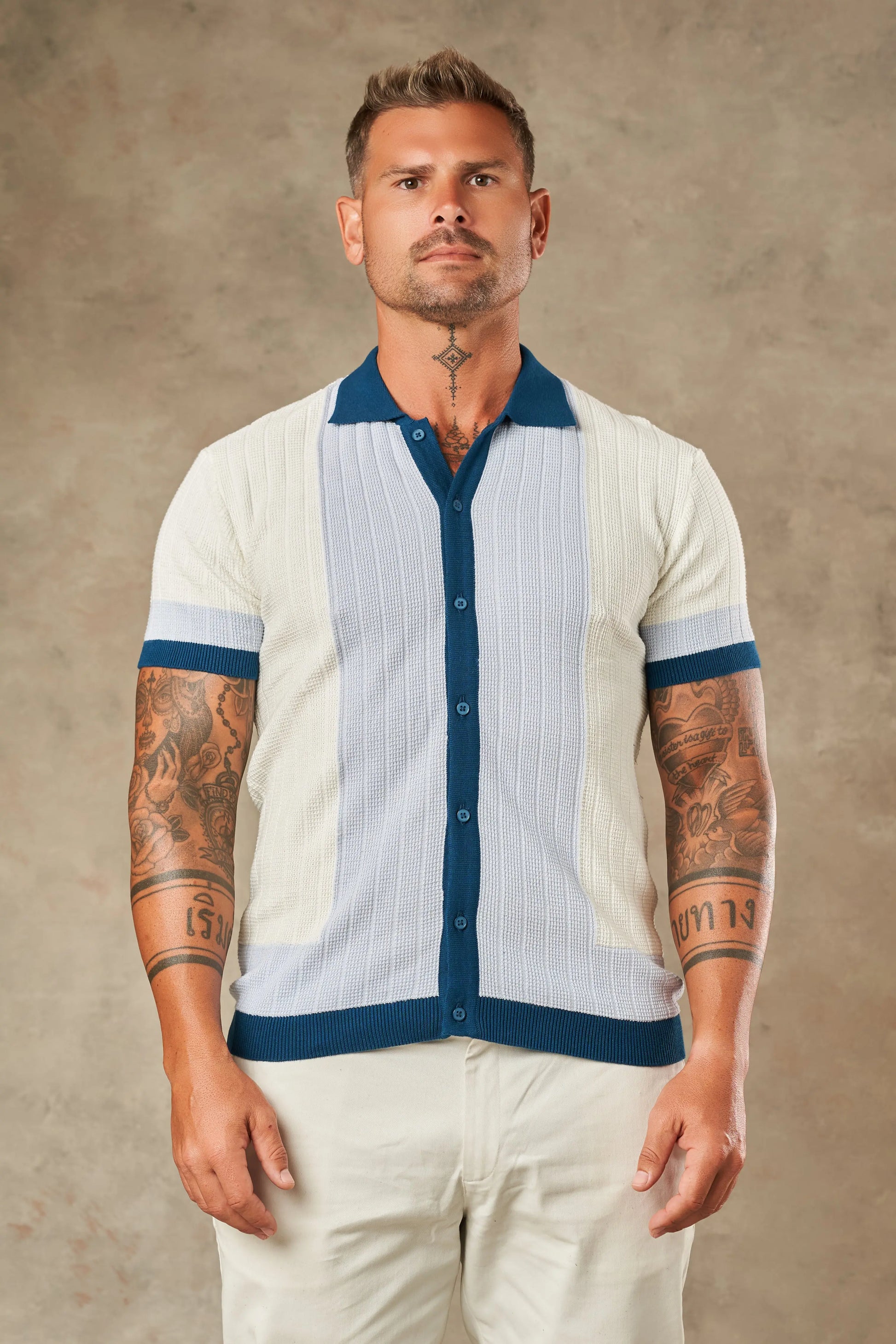 Tri Tone Riviera Button Down Shirt  - LCY London