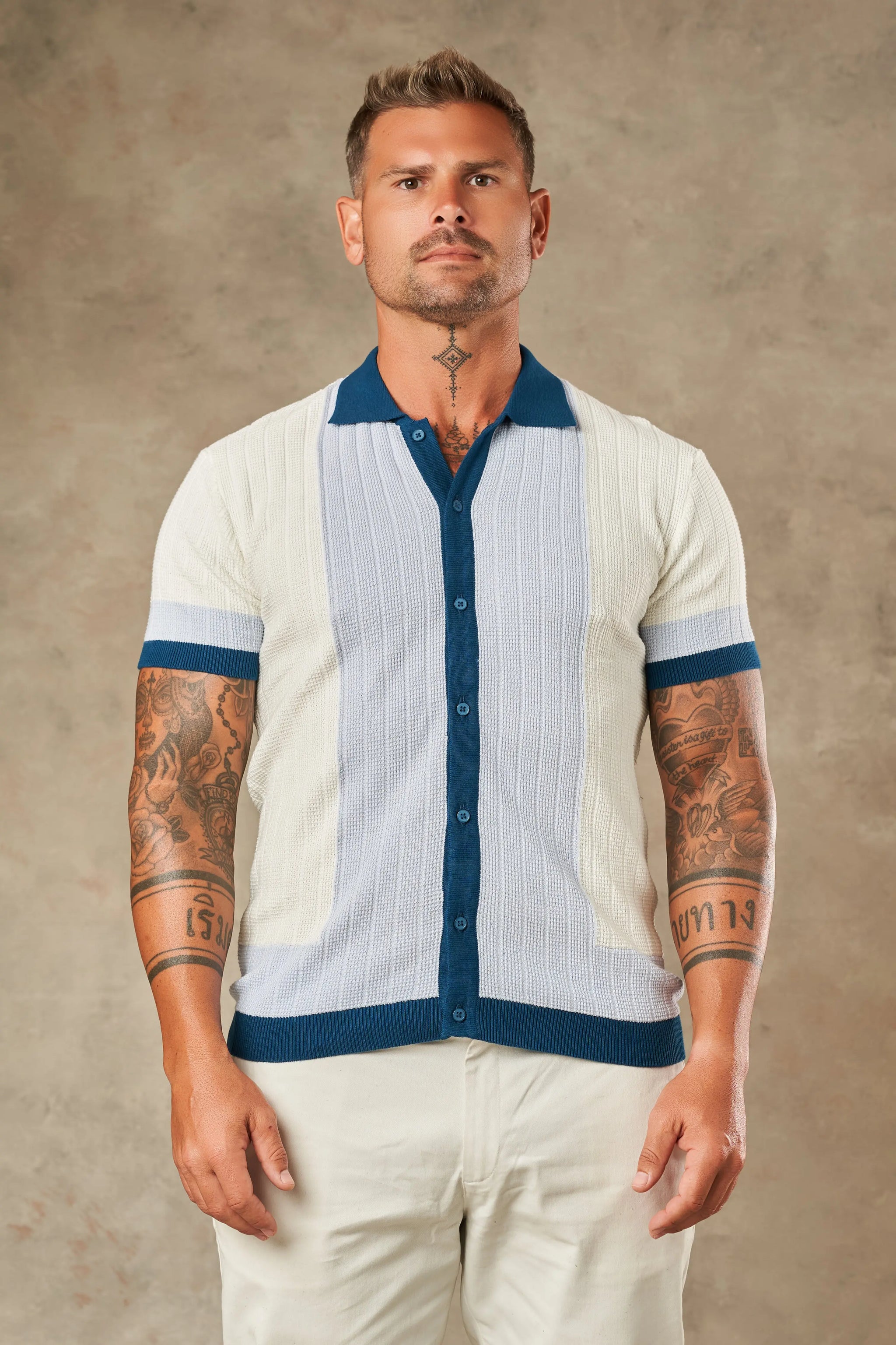 Tri Tone Riviera Button Down Shirt  - LCY London