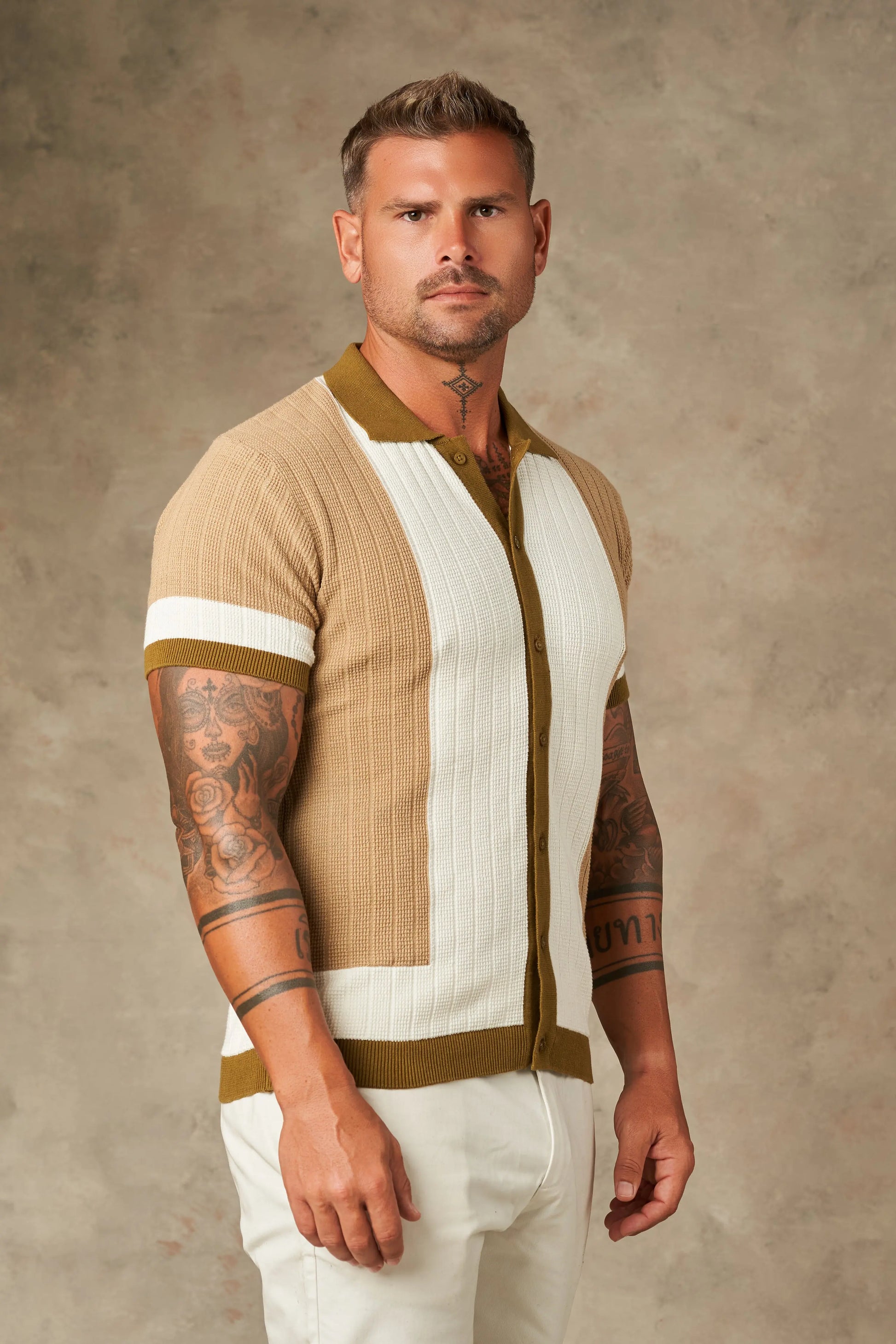 Tri Tone Riviera Button Down Shirt  - LCY London