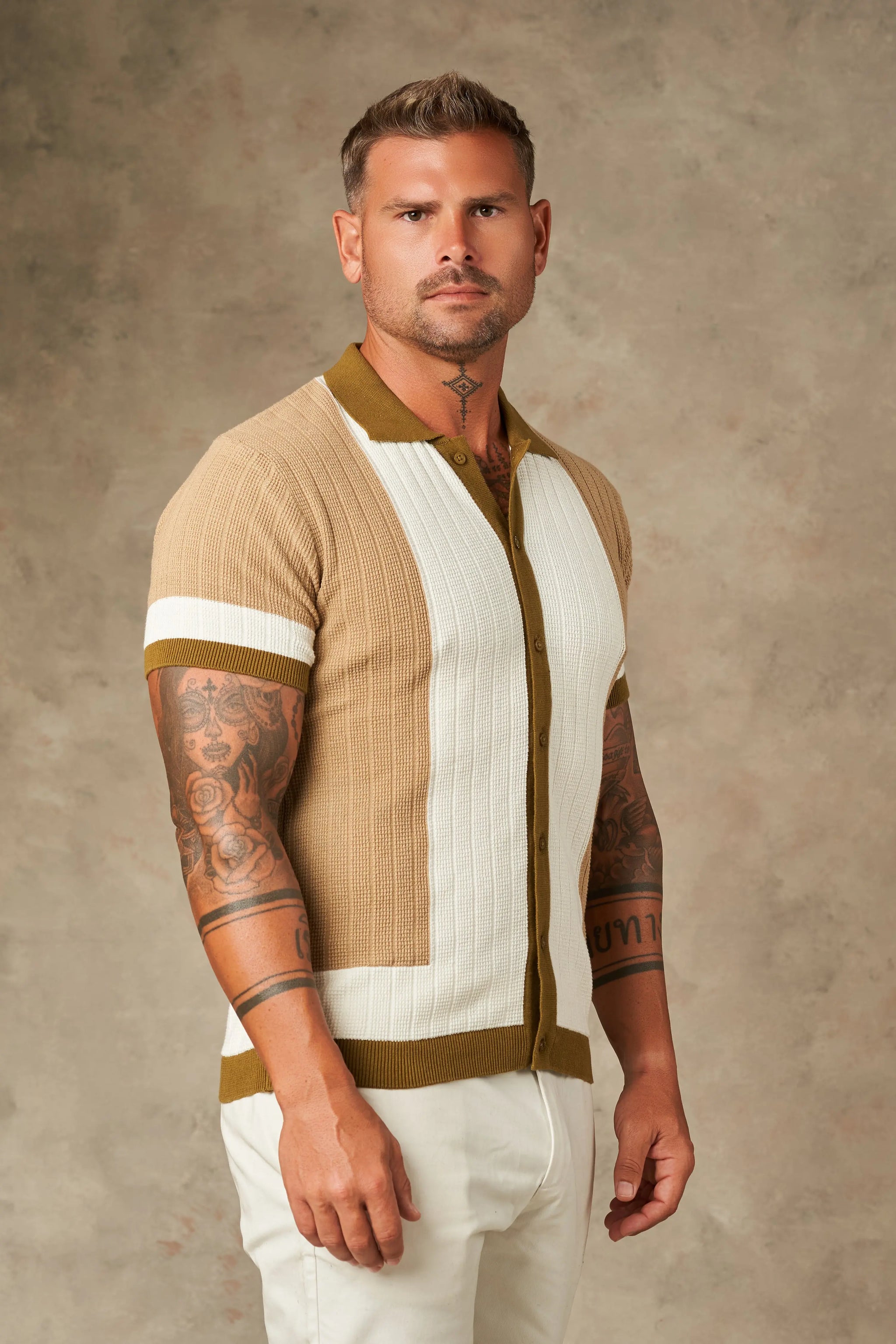 Tri Tone Riviera Button Down Shirt  - LCY London