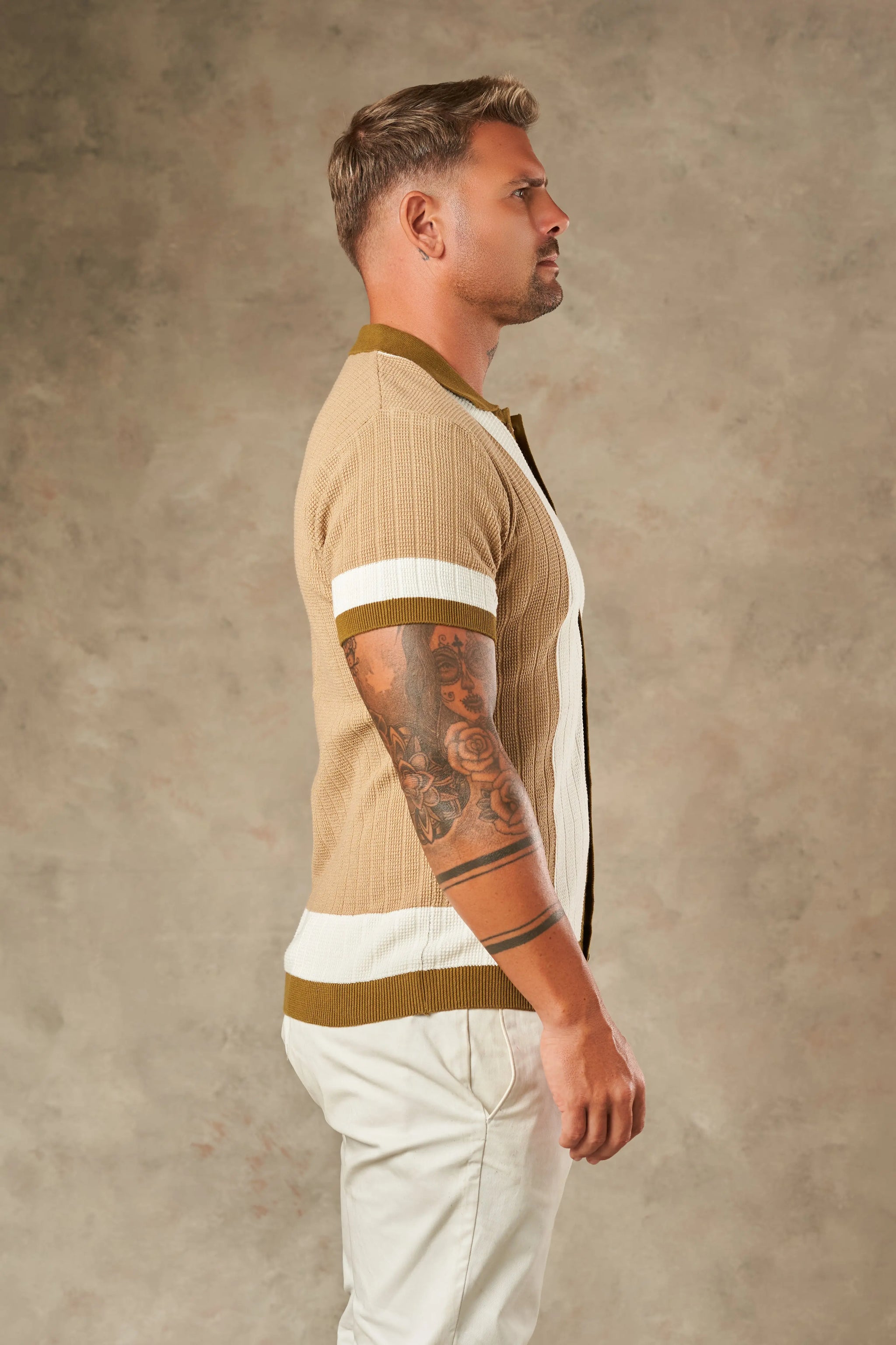 Tri Tone Riviera Button Down Shirt  - LCY London