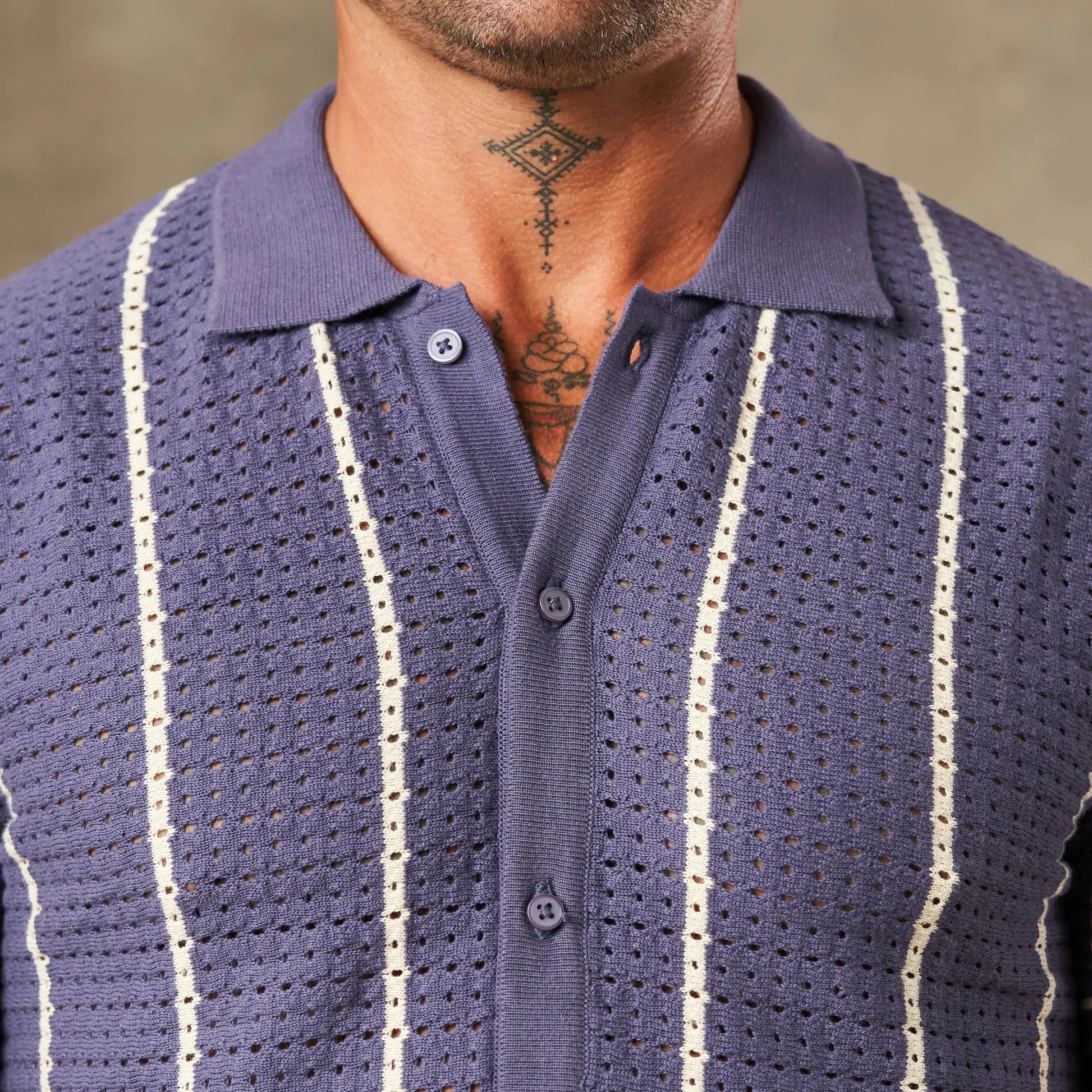 Vertical Pointelle Button Down  - LCY London