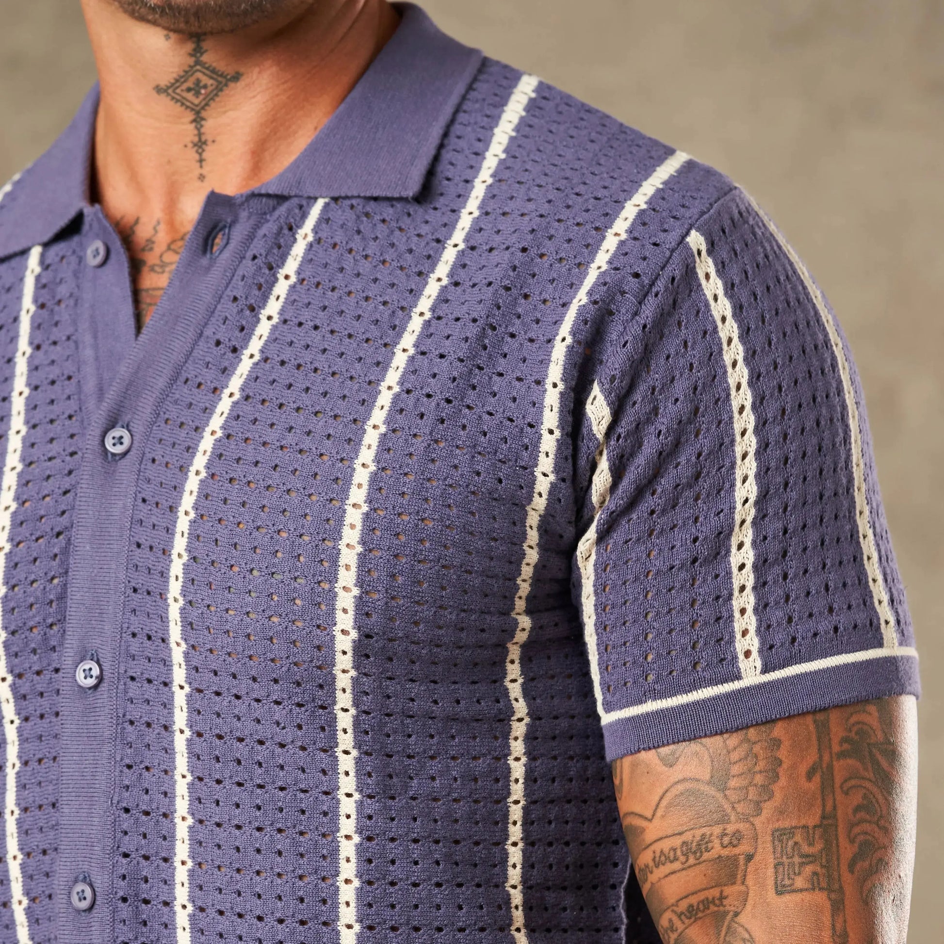 Vertical Pointelle Button Down  - LCY London