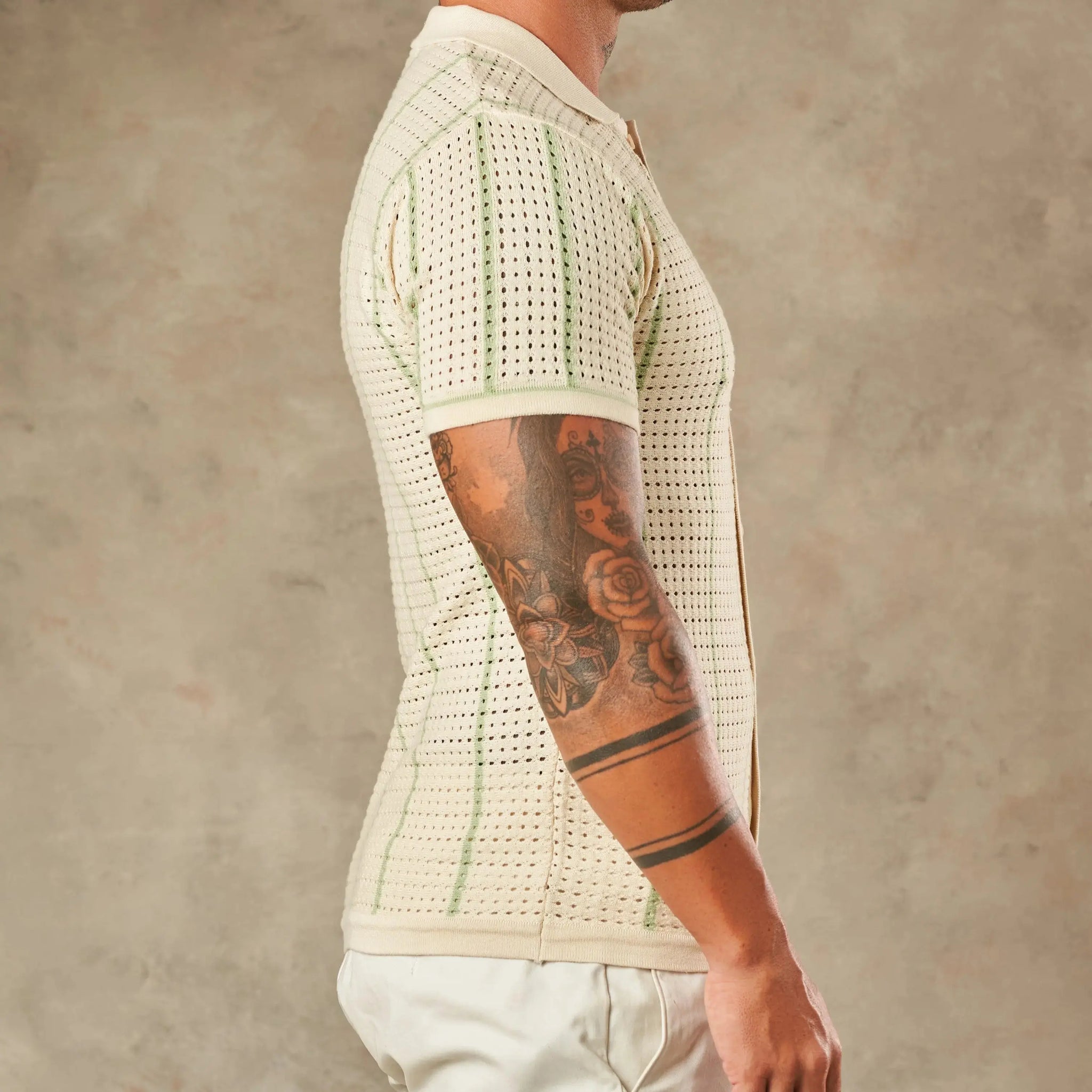 Vertical Pointelle Button Down  - LCY London