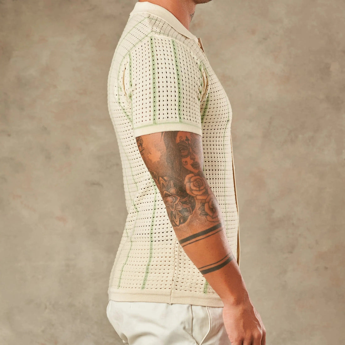 Vertical Pointelle Button Down  - LCY London