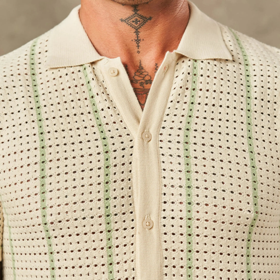 Vertical Pointelle Button Down  - LCY London