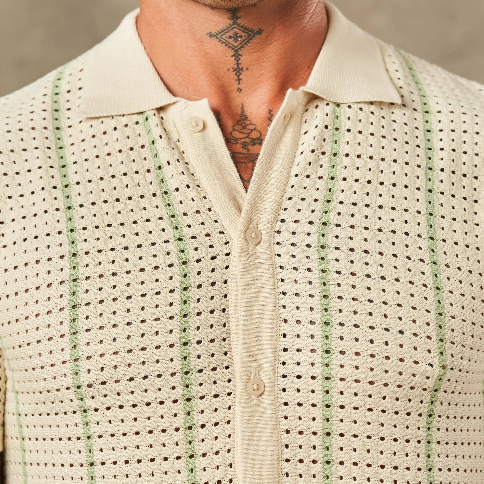 Vertical Pointelle Button Down  - LCY London