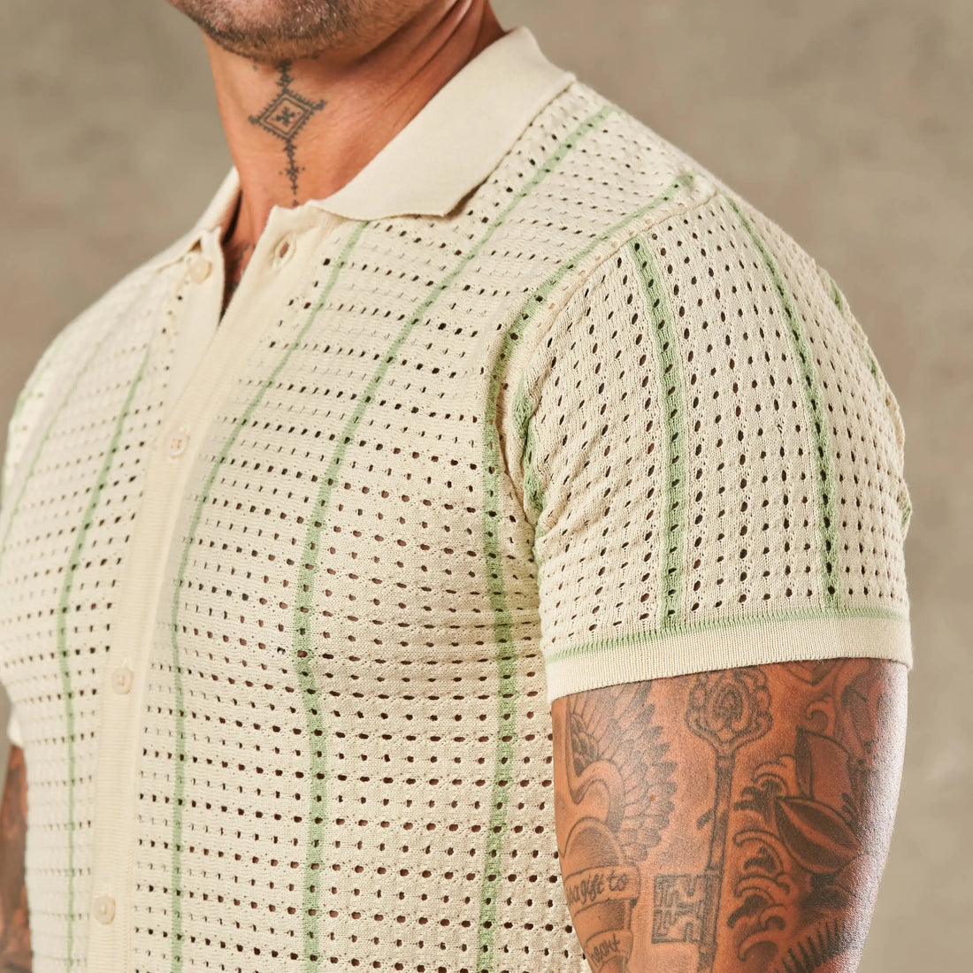 Vertical Pointelle Button Down  - LCY London