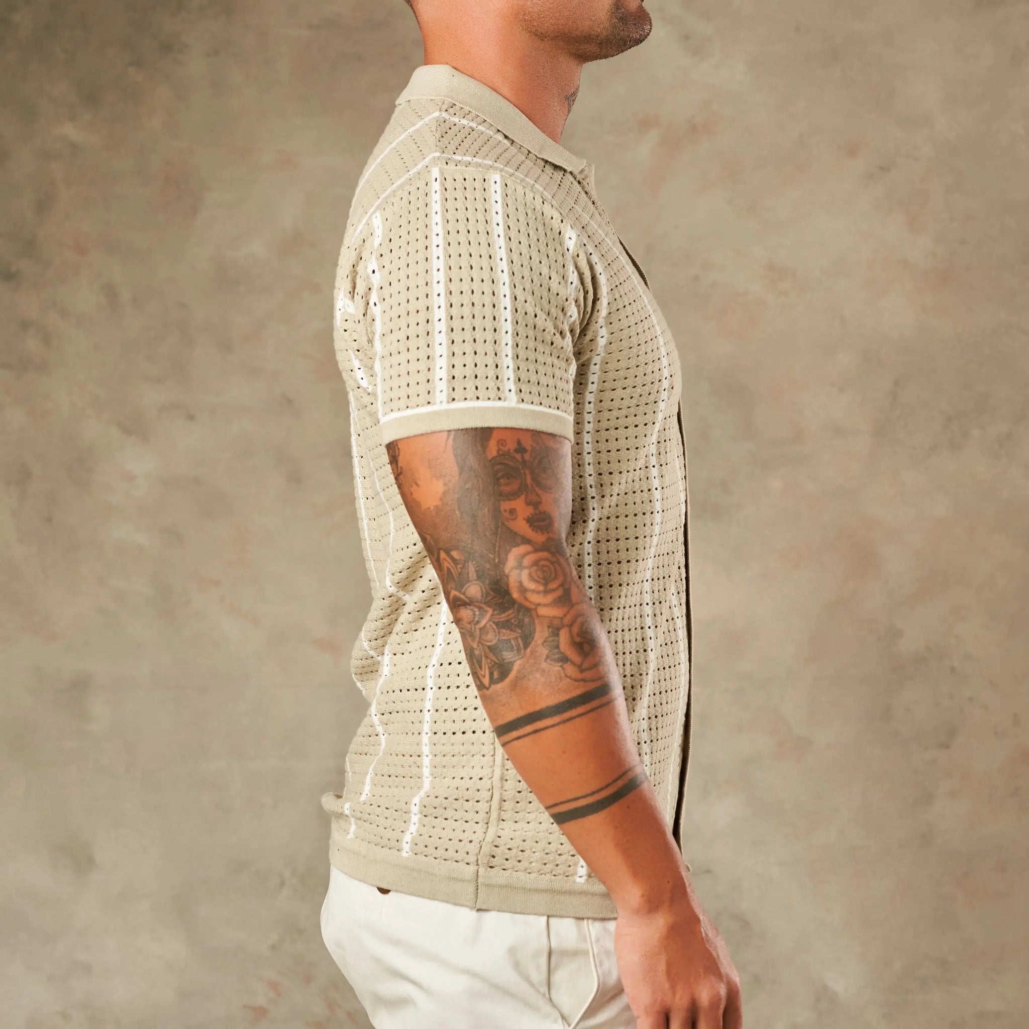 Vertical Pointelle Button Down  - LCY London