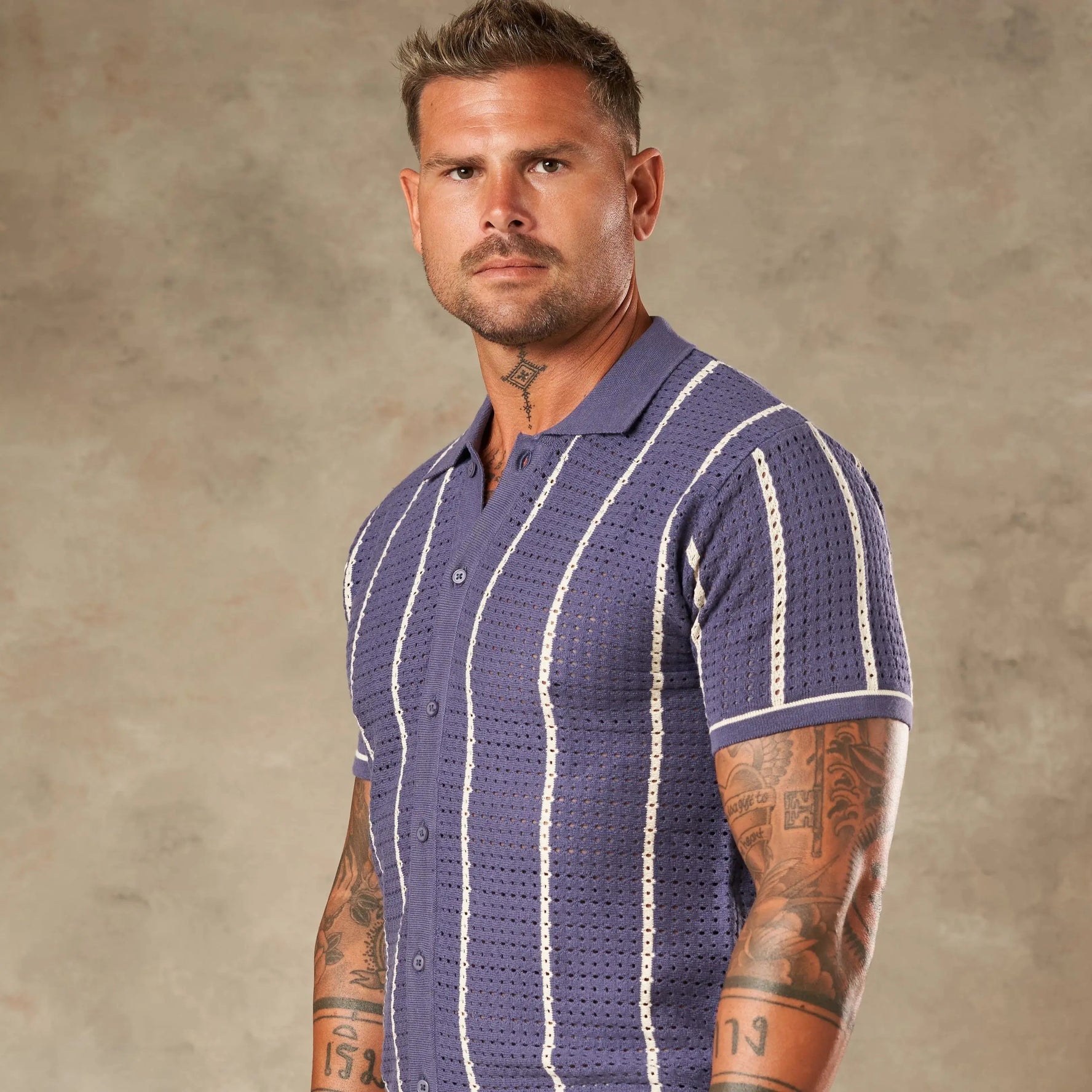 Vertical Pointelle Button Down  - LCY London