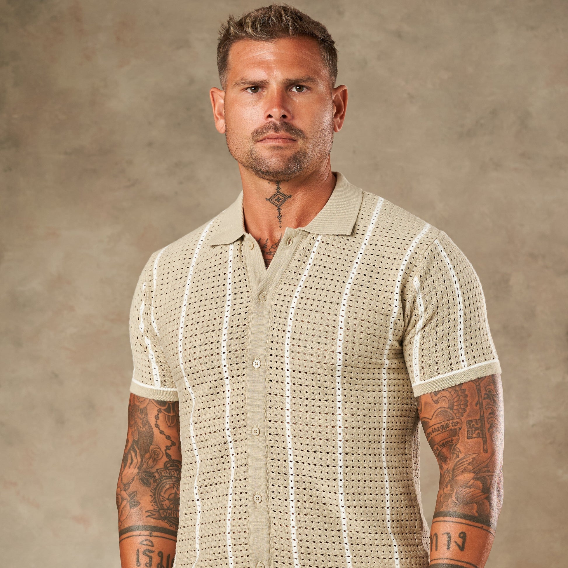 Vertical Pointelle Button Down  - LCY London