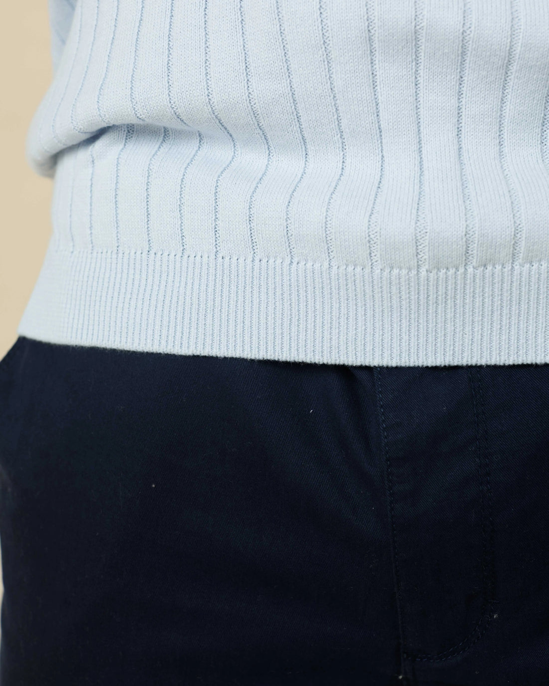 Vintage Striped Flat Knit Cotton Polo  - LCY London