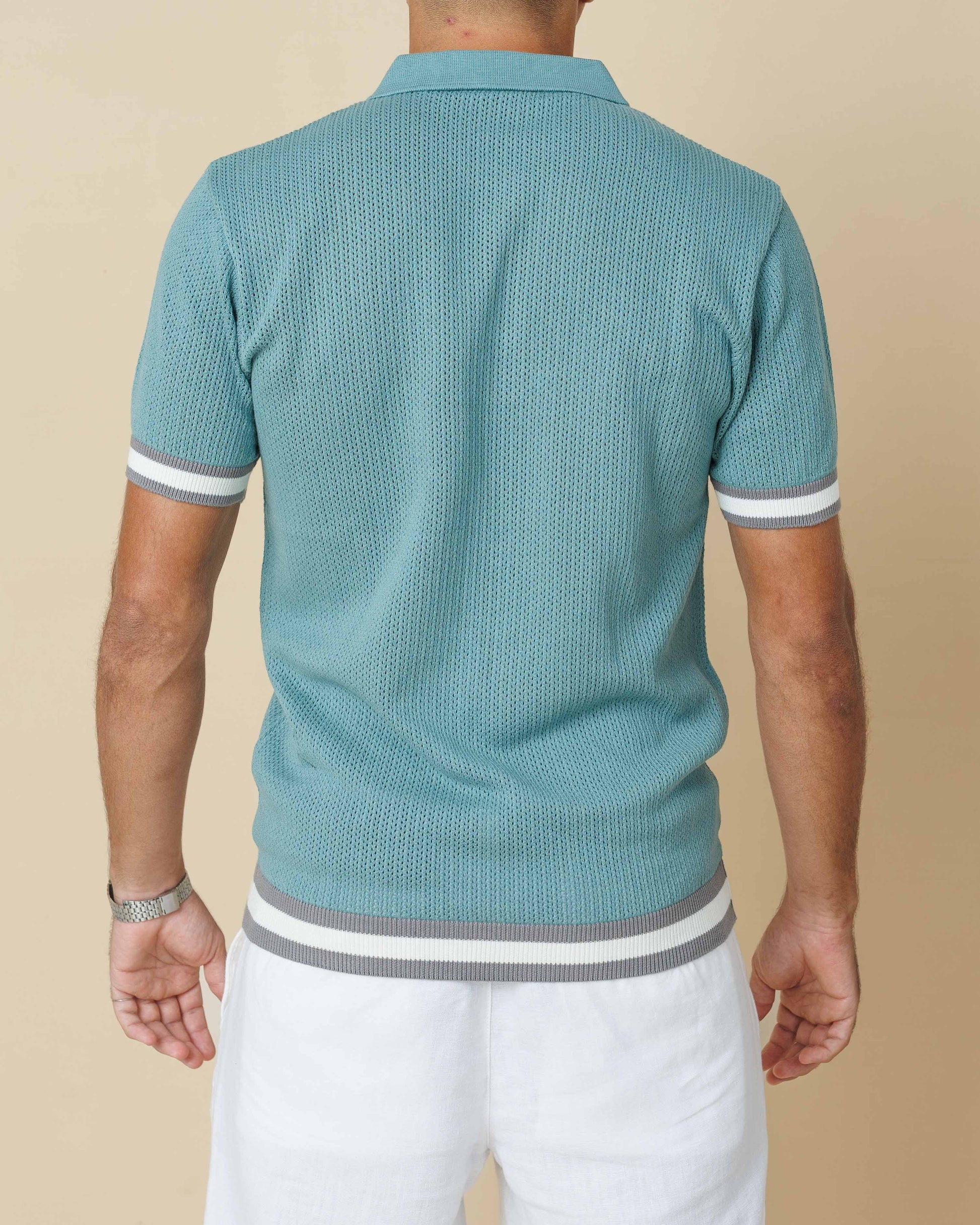 Zig Zag Jacquard Cotton Polo  - LCY London