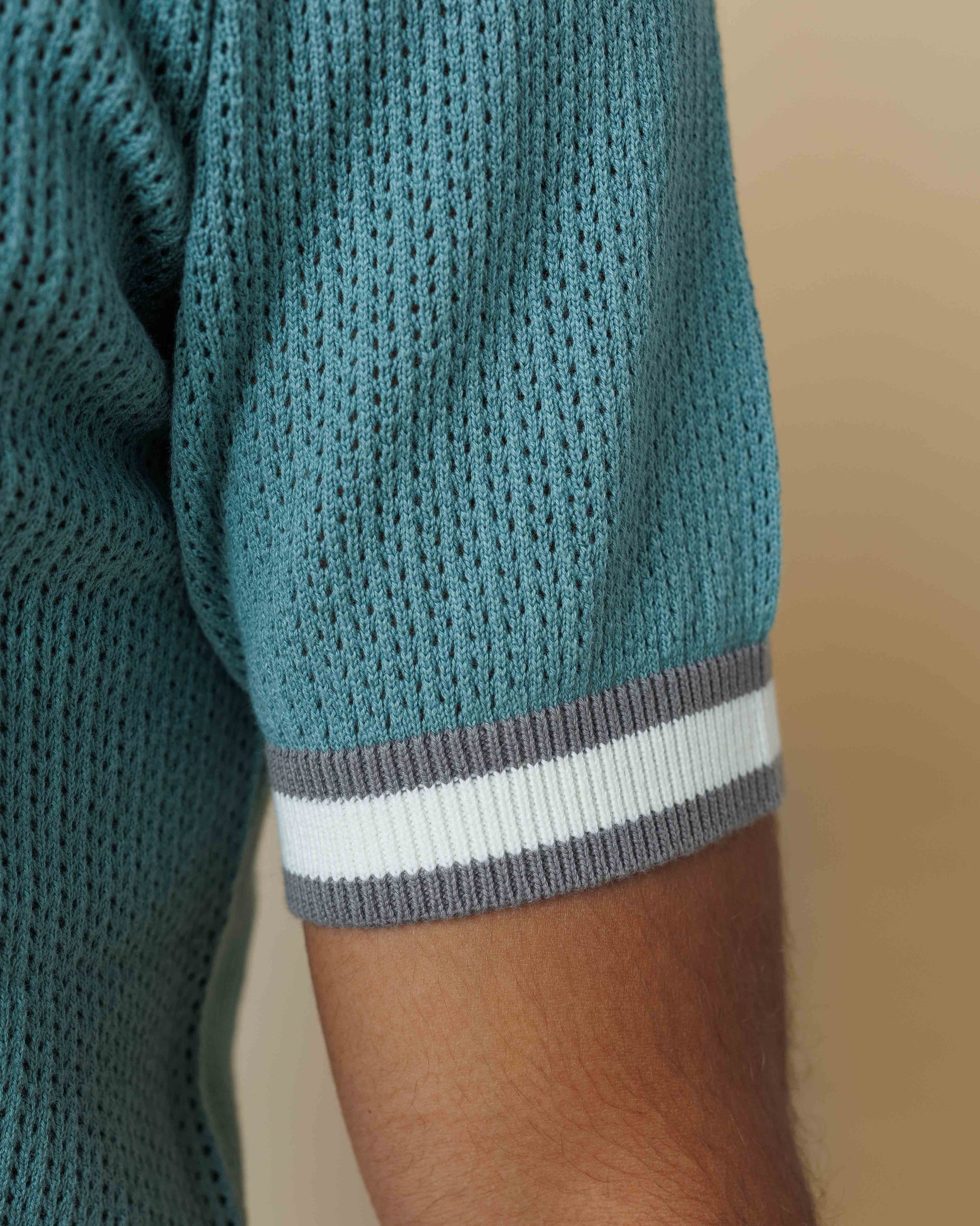 Zig Zag Jacquard Cotton Polo  - LCY London