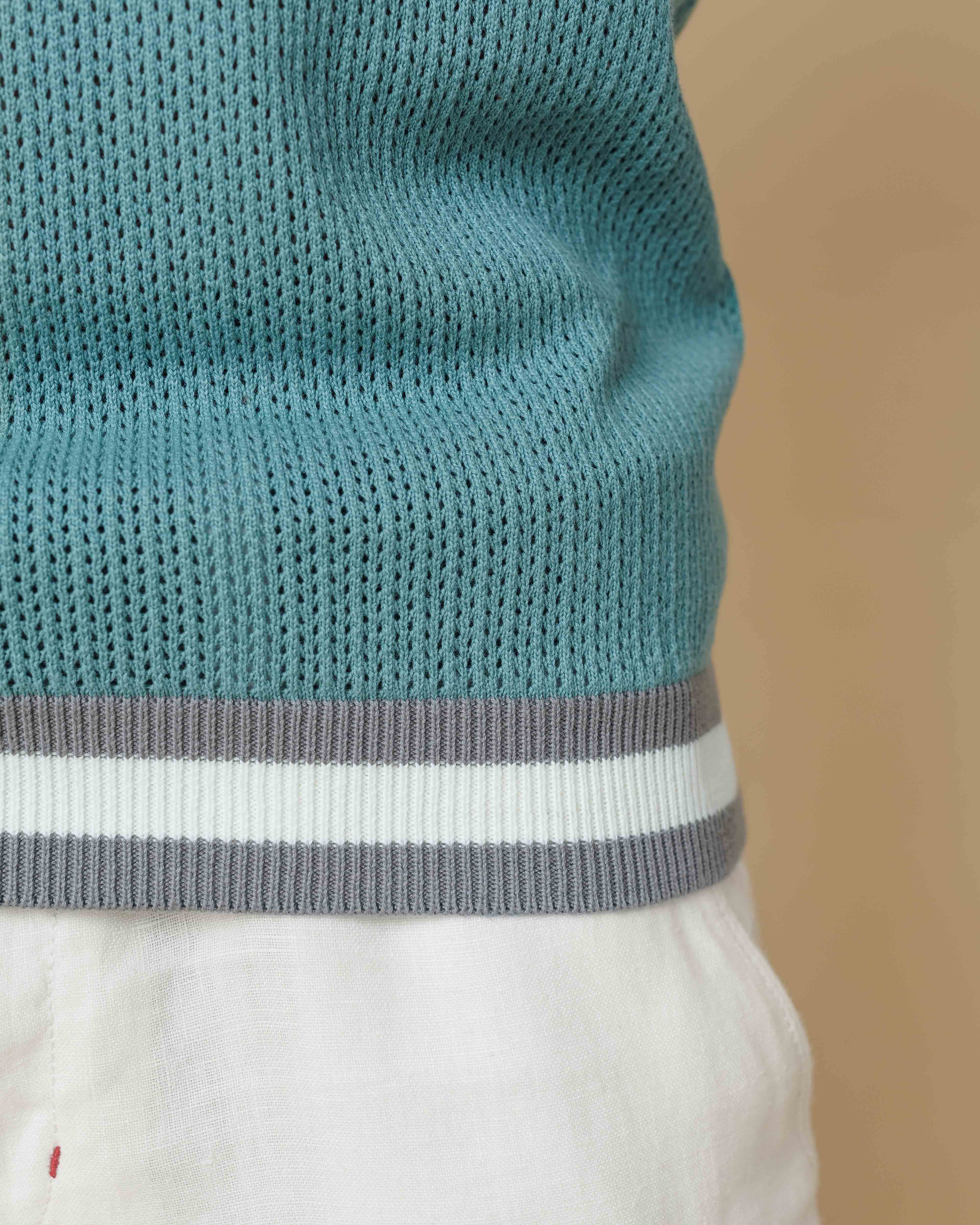 Zig Zag Jacquard Cotton Polo  - LCY London