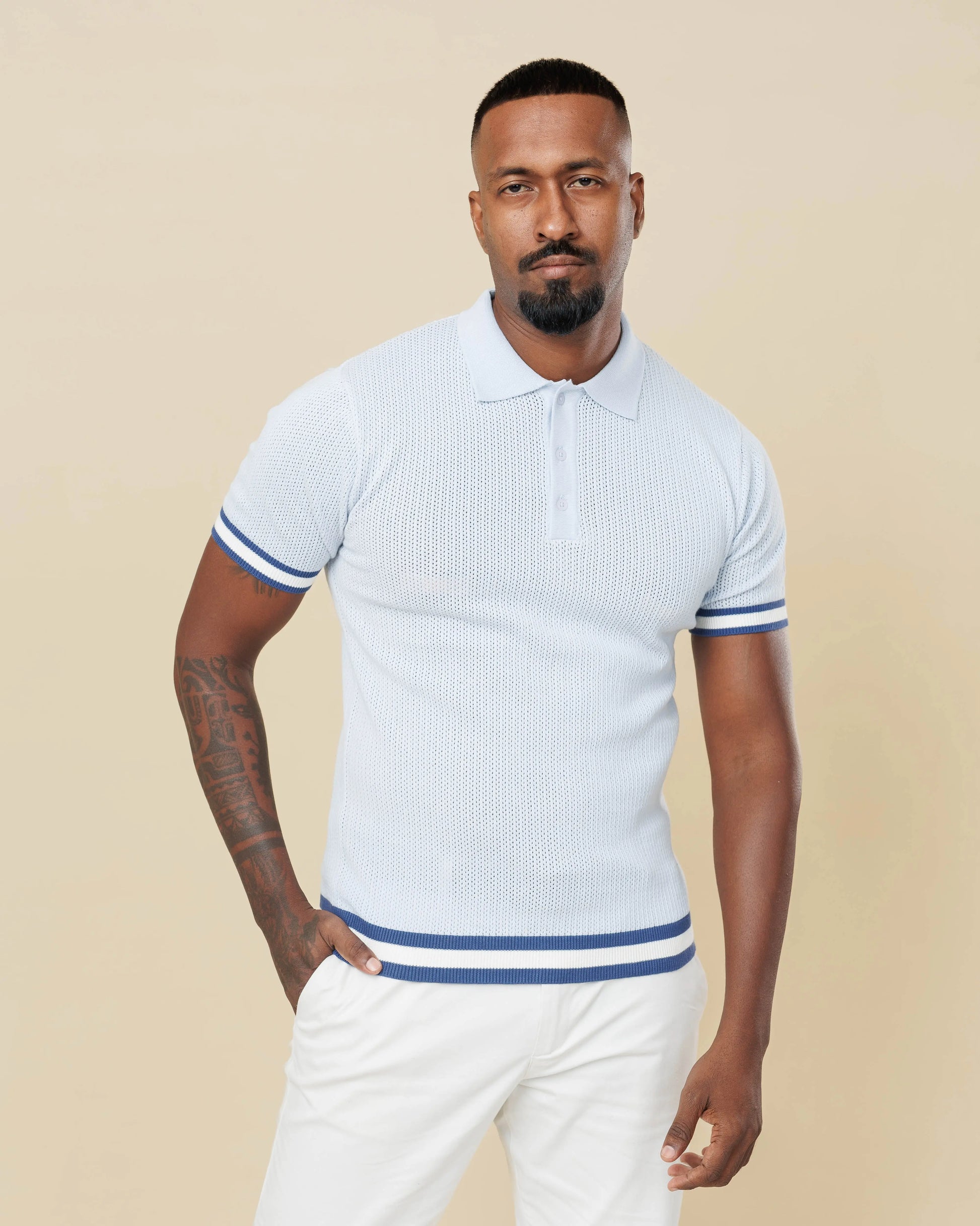 Zig Zag Jacquard Cotton Polo  - LCY London